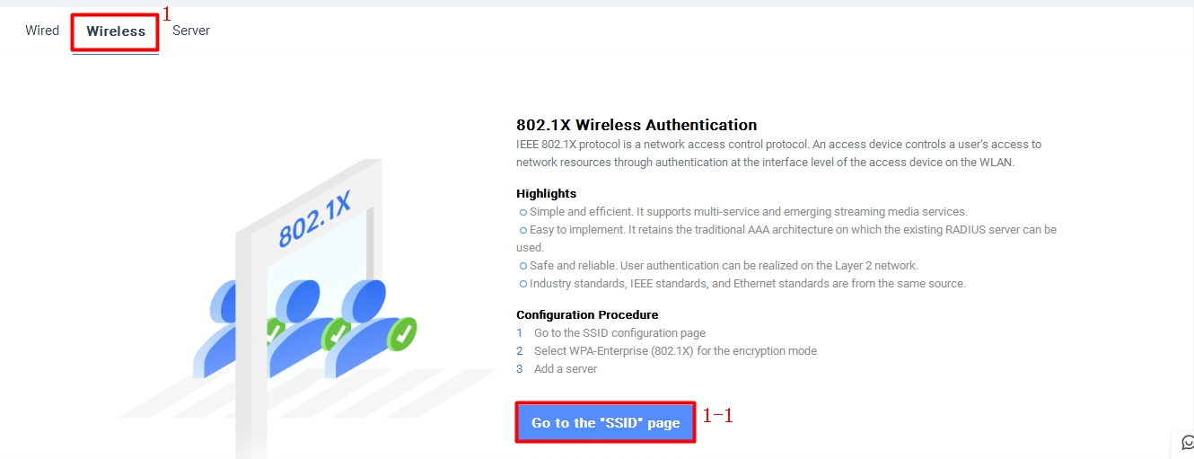 הגדרת פרמטרי אימות אלחוטי