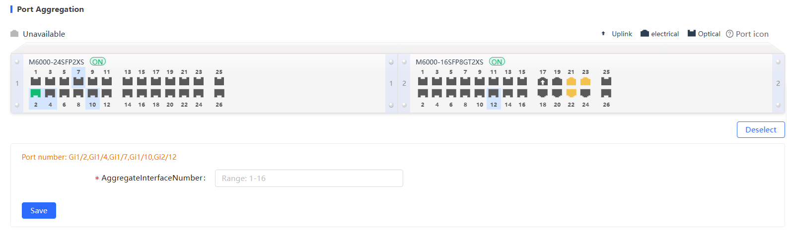 בחירת יציאות לאיגוד