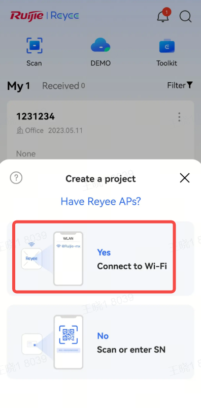 בחירת Connect to Wi-Fi