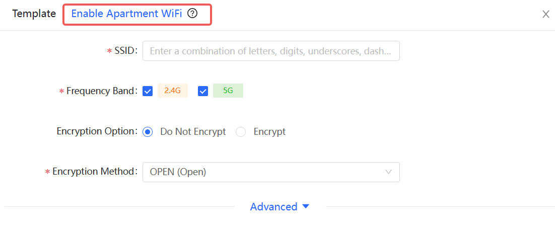 לחצן &#39;הפעל Wi-Fi לבתי דירות&#39;