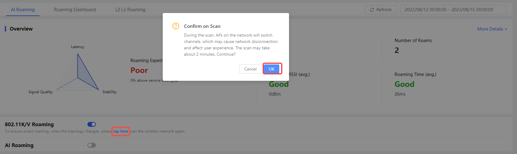 ביצוע סריקת סביבה אלחוטית
