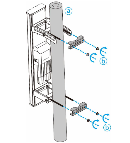 התקנת אנטנה 90° על עמוד