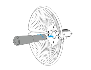 איור תקריב המראה את חיבור יחידת הגשר האלחוטי