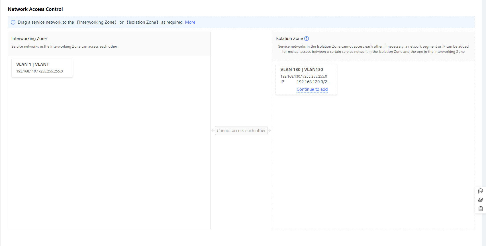 שדות הגדרת IP נגיש ולחיצה על שמור