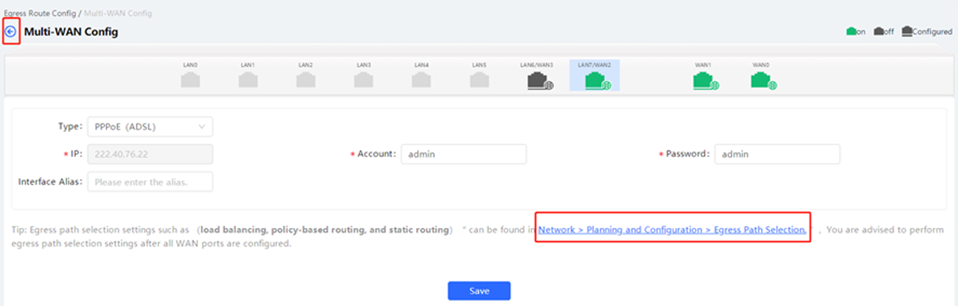 הגדרת קישור WAN מסוג Static IP