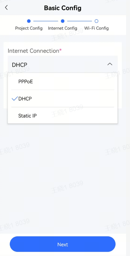 בחירת מצב חיבור לאינטרנט