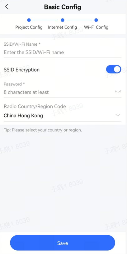 מסך הגדרות WLAN